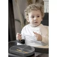 Farfurie din silicon cu 3 compartimente pentru auto-diversificare BabyJem Culoare Vernil