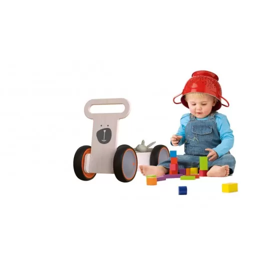 Masinuta ride-on, premergator si carucior de jucarii MamaToyz DriveMe Soft, Ursulet - Jucarie din lemn 3 in 1