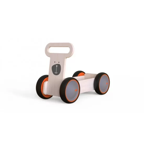 Masinuta ride-on, premergator si carucior de jucarii MamaToyz DriveMe Soft, Ursulet - Jucarie din lemn 3 in 1