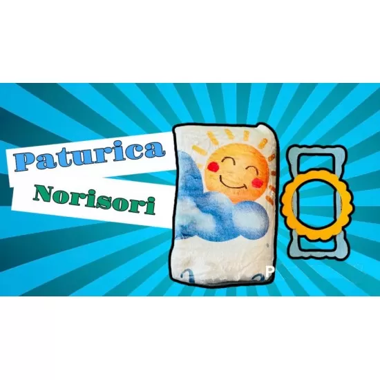 Paturica milestone plusata pentru fotografii memorabile Norisori cu 2 rame colorate Paturica milestone plusata pentru fotografii memorabile Norisori cu 2 rame colorate