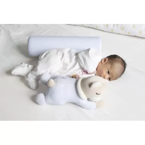 Pernuta pozitionator BabyJem anti-rasucire pentru bebelusi Teddy Culoare Bleu