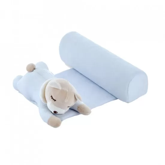 Pernuta pozitionator BabyJem anti-rasucire pentru bebelusi Teddy Culoare Bleu