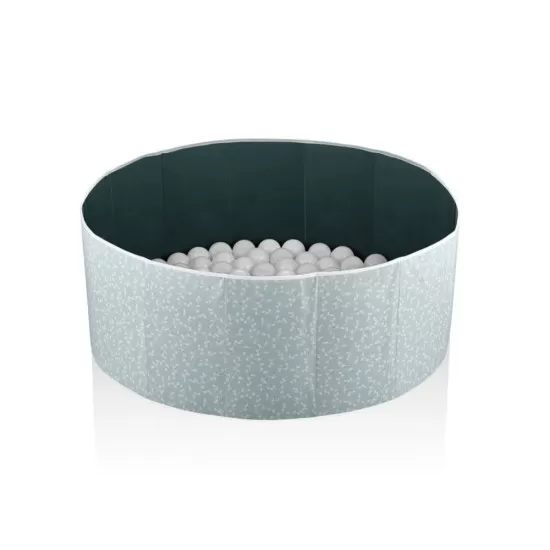 Piscina uscata cu bile BabyJem 30x83 cm 100 bile albe Verde Piscina uscata cu bile BabyJem 30x83 cm 100 bile albe Verde