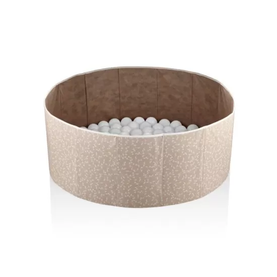Piscina uscata cu bile BabyJem 30x83 cm 100 bile albe Somon Piscina uscata cu bile BabyJem 30x83 cm 100 bile albe Somon