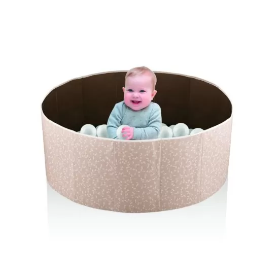 Piscina uscata cu bile BabyJem 30x83 cm 100 bile albe Somon Piscina uscata cu bile BabyJem 30x83 cm 100 bile albe Somon
