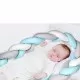 Protectie laterala bumper impletit BabyJem Culoare Bleu Protectie laterala bumper impletit BabyJem Culoare Bleu