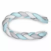 Protectie laterala bumper impletit BabyJem Culoare Bleu