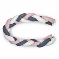 Protectie laterala bumper impletit BabyJem Culoare Roz