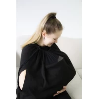 Sal pentru alaptare cu fereastra din tul BabyJem culoare Negru