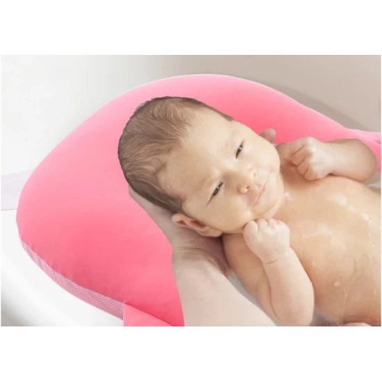 Salteluta suport pentru baita Balena, BabyJem, 35x50 cm, culoare Roz Salteluta suport pentru baita Balena, BabyJem, 35x50 cm, culoare Roz