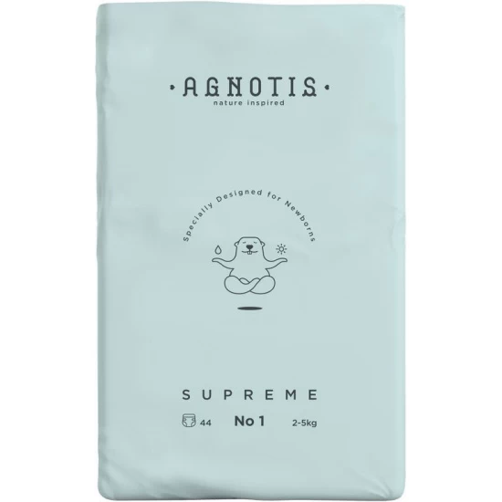 Scutece hipoalergenice Supreme Agnotis, marimea nr.1, 2-5 kg, 44 bucati