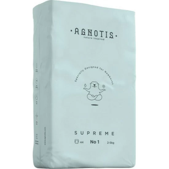Scutece hipoalergenice Supreme Agnotis, marimea nr.1, 2-5 kg, 44 bucati