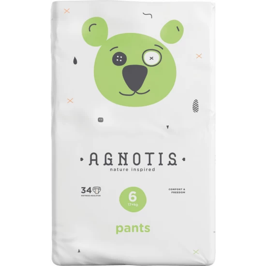 Scutece tip chilotel hipoalergenice Agnotis Pants, marimea nr. 6, 17+ kg, 34 bucati Scutece tip chilotel hipoalergenice Agnotis Pants, marimea nr. 6, 17+ kg, 34 bucati