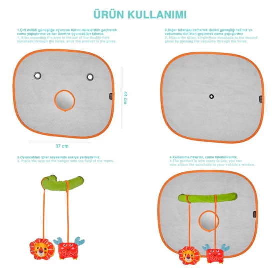 Set 2 parasolare cu jucarii si oglinda, BabyJem, 44x37 cm Set 2 parasolare cu jucarii si oglinda, BabyJem, 44x37 cm