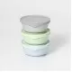 Set 3 boluri cu capac hrana bebelusi Miniware, 100% din materiale naturale biodegradabile, Aqua+Grey+Keylime Set 3 boluri cu capac hrana bebelusi Miniware, 100% din materiale naturale biodegradabile, Aqua+Grey+Keylime