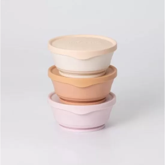 Set 3 boluri cu capac hrana bebelusi Miniware, 100% din materiale naturale biodegradabile, Cotton Candy+Toffee+Vanilla Set 3 boluri cu capac hrana bebelusi Miniware, 100% din materiale naturale biodegradabile, Cotton Candy+Toffee+Vanilla