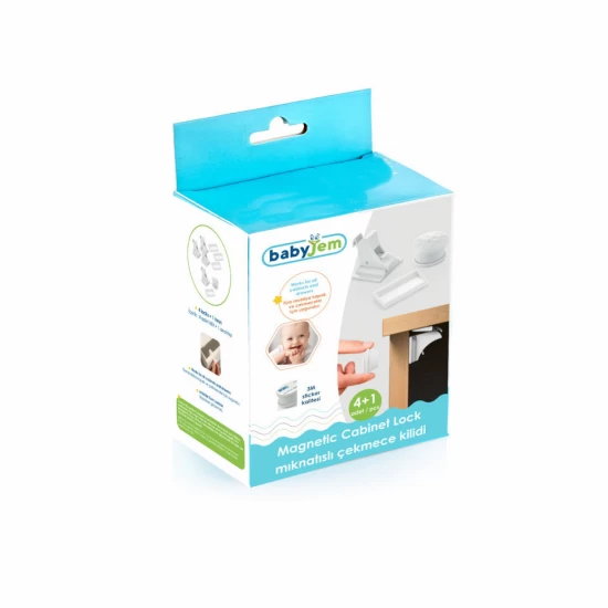 Set 3 sigurante magnetice pentru usi de dulapuri si sertare BabyJem Set 3 sigurante magnetice pentru usi de dulapuri si sertare BabyJem