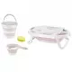 Set de baie cu 5 piese si cadita pliabila Babyjem Culoare Roz Set de baie cu 5 piese si cadita pliabila Babyjem Culoare Roz