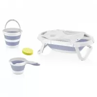 Set de baie cu 5 piese si cadita pliabila Babyjem Culoare Bleu