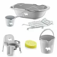 Set de baie cu 6 piese Bebe Lux BabyJem Gri