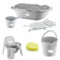 Set de baie cu 6 piese Bebe Lux BabyJem Gri