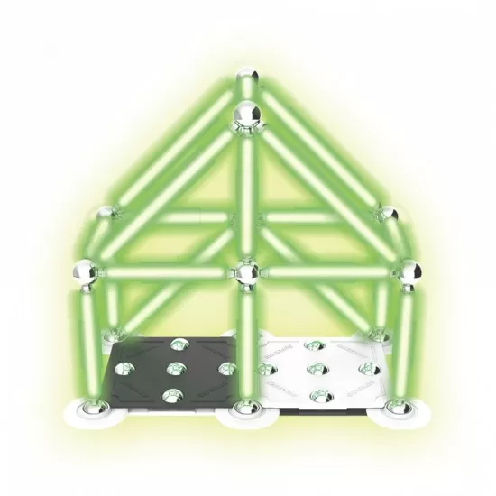 Set de constructie magnetic Supermag Glow 72 piese Set de constructie magnetic Supermag Glow 72 piese