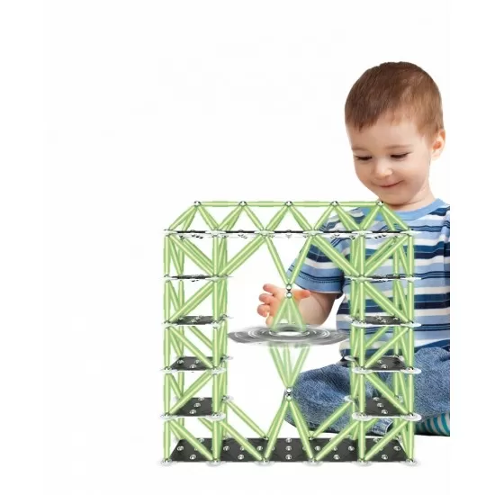 Set de constructie magnetic Supermag Glow 98 piese