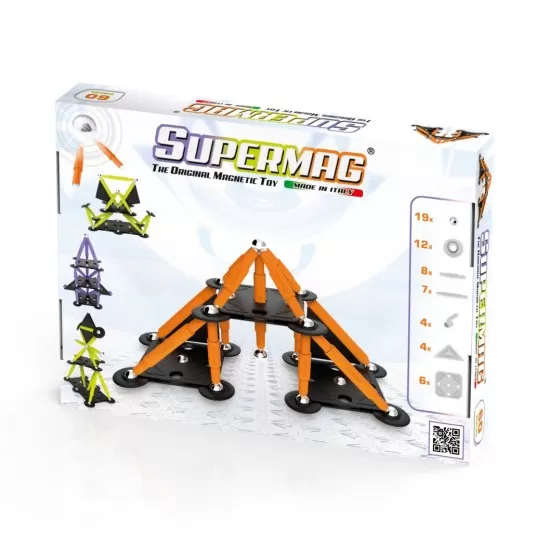 Set de constructie magnetic Supermag Projects Tehnicolor 60 piese Set de constructie magnetic Supermag Projects Tehnicolor 60 piese