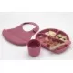 Set diversificare 4 piese din silicon BabyJem: bavetica, farfurie, lingurita si pahar Roz Set diversificare 4 piese din silicon BabyJem: bavetica, farfurie, lingurita si pahar Roz