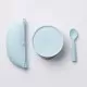 Set diversificare hrana bebelusi Miniware First Bites, 100% din materiale naturale biodegradabile, 4 piese, Aqua