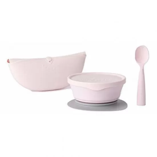 Set diversificare hrana bebelusi Miniware First Bites Deluxe, 100% din materiale naturale biodegradabile, 4 piese, Cotton candy Set diversificare hrana bebelusi Miniware First Bites Deluxe, 100% din materiale naturale biodegradabile, 4 piese, Cotton candy