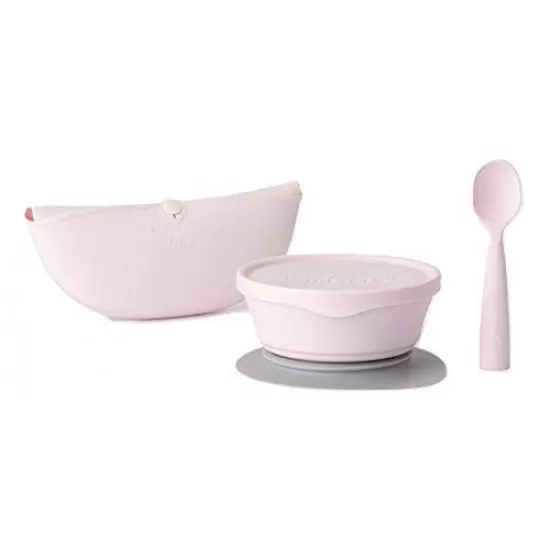 Set diversificare hrana bebelusi Miniware First Bites Deluxe, 100% din materiale naturale biodegradabile, 4 piese, Cotton candy Set diversificare hrana bebelusi Miniware First Bites Deluxe, 100% din materiale naturale biodegradabile, 4 piese, Cotton candy