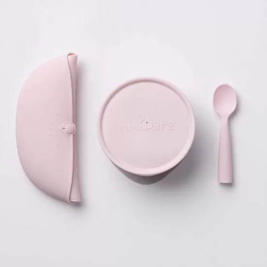 Set diversificare hrana bebelusi Miniware First Bites Deluxe, 100% din materiale naturale biodegradabile, 4 piese, Cotton candy Set diversificare hrana bebelusi Miniware First Bites Deluxe, 100% din materiale naturale biodegradabile, 4 piese, Cotton candy