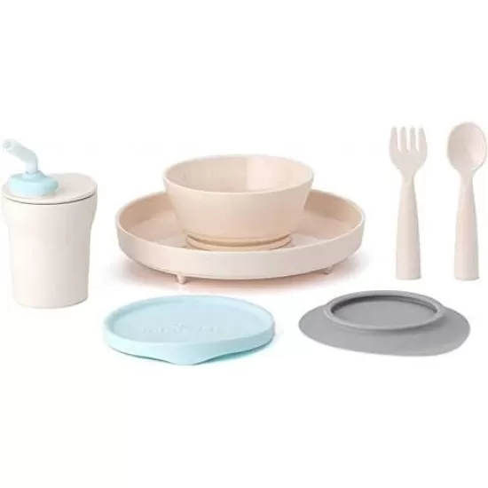 Set diversificare hrana bebelusi Miniware Little Foodie, 100% din materiale naturale biodegradabile, 6 piese, Vanilla Aqua Set diversificare hrana bebelusi Miniware Little Foodie, 100% din materiale naturale biodegradabile, 6 piese, Vanilla Aqua