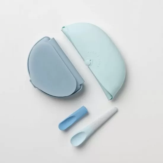 Set diversificare hrana bebelusi Miniware Sili Mini GO, 100% din materiale naturale biodegradabile, 3 piese, Blue Banana Set diversificare hrana bebelusi Miniware Sili Mini GO, 100% din materiale naturale biodegradabile, 3 piese, Blue Banana