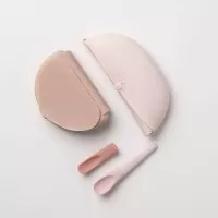 Set diversificare hrana bebelusi Miniware Sili Mini GO, 100% din materiale naturale biodegradabile, 3 piese, Pink Antioxidant