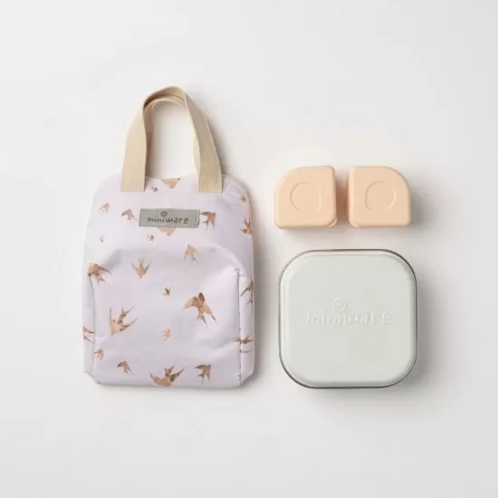 Set geanta termoizolanta Mealtote cu cutie Grow Bento Miniware Ready Go! Bento 4 piese Golden Swallow Set geanta termoizolanta Mealtote cu cutie Grow Bento Miniware Ready Go! Bento 4 piese Golden Swallow