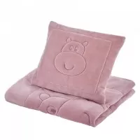 Set pernuta si paturica din plus Bear BabyJem Roz
