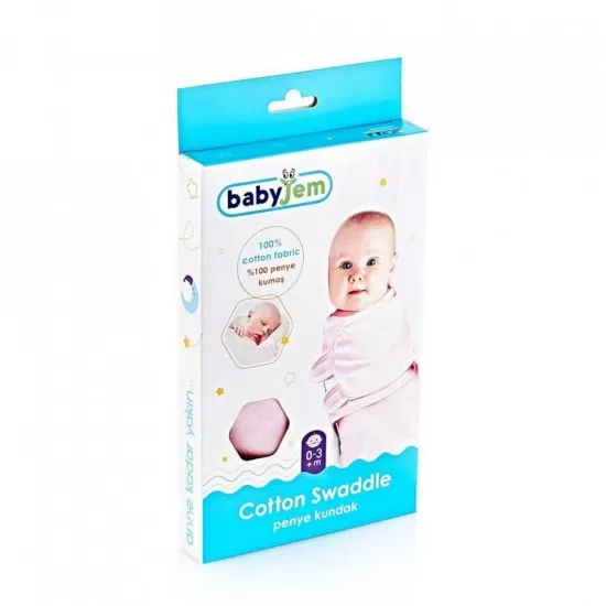 Sistem de infasare din bumbac 0-3 luni BabyJem Swaddle Roz Sistem de infasare din bumbac 0-3 luni BabyJem Swaddle Roz