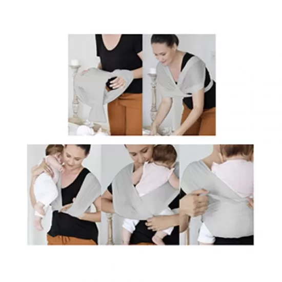 Sistem de purtare wrap elastic pentru bebelusi BabyJem Culoare Negru Sistem de purtare wrap elastic pentru bebelusi BabyJem Culoare Negru