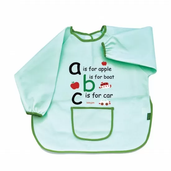 Sort cu maneci pentru activitati ABC BabyJem Verde Sort cu maneci pentru activitati ABC BabyJem Verde