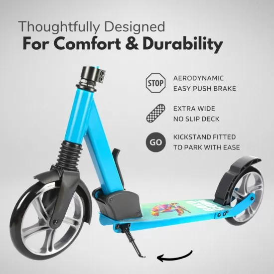 Trotineta Freestyle pliabila Scooter XL Turcoaz cu 2 roti Trotineta Freestyle pliabila Scooter XL Turcoaz cu 2 roti