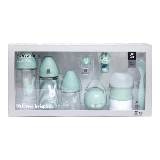 Set cadou nou-nascut Welcome Baby verde Hygge Suavinex Set cadou nou-nascut Welcome Baby verde Hygge Suavinex