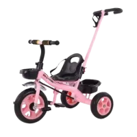 Tricicleta Yuebei cu maner parental - Roz