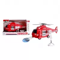 Elicopter de salvare cu sunete, lumini si proiectie scara 1:20 rosu