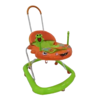 Premergator cu sunete, lumini si maner Broscuta verde/portocaliu