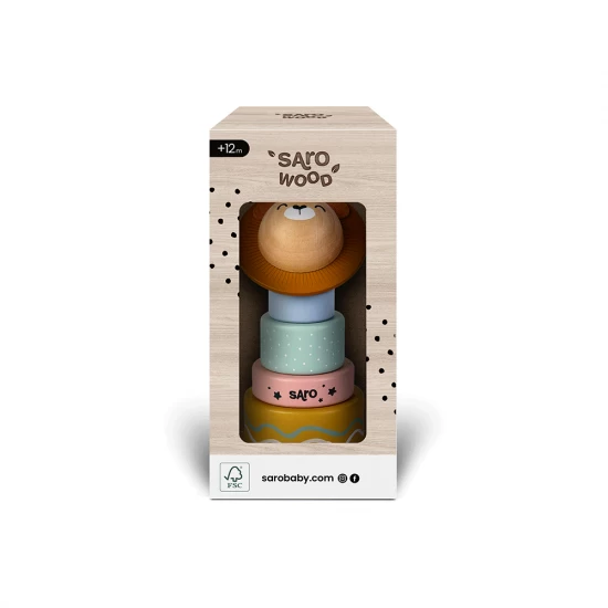 Jucarie din lemn FSC pentru stivuire Saro Baby Jucarie din lemn FSC pentru stivuire Saro Baby