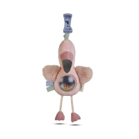Jucarie zornaitoare din plus, agatatoare, design Jungle Party Flamingo