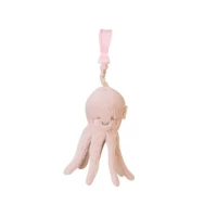 Jucarie zornaitoare din plus, agatatoare, design Ocean Life, Caracatita, Pink