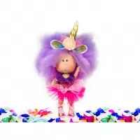 Papusa Nines D'Onil Mia Unicorn cu miros de vanilie 30 cm